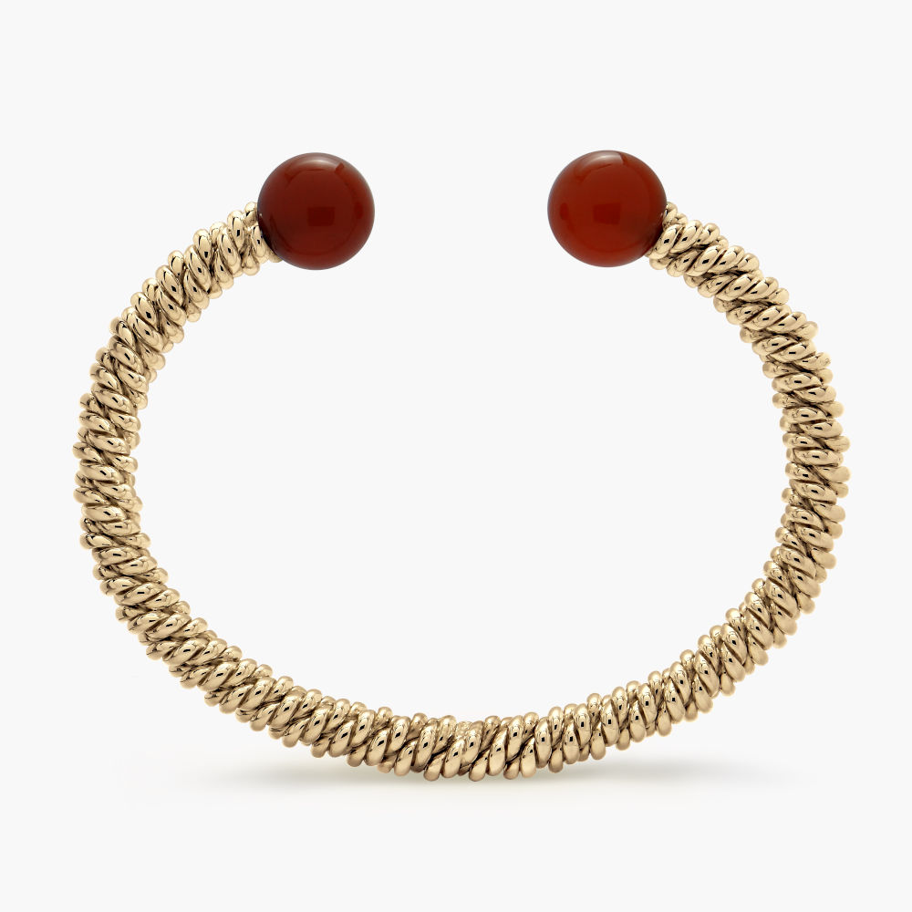 9ct Gold Carnelian Torsione Torque Bangle 9ct Gold Carnelian Torsione Torque Bangle