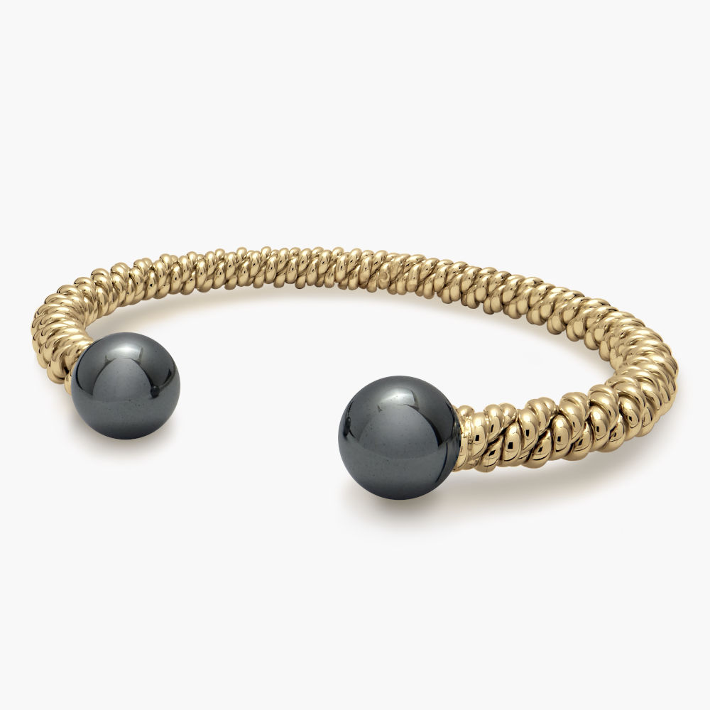 9ct Gold Hematite Torsione Torque Bangle 9ct Gold Hematite Torsione Torque Bangle