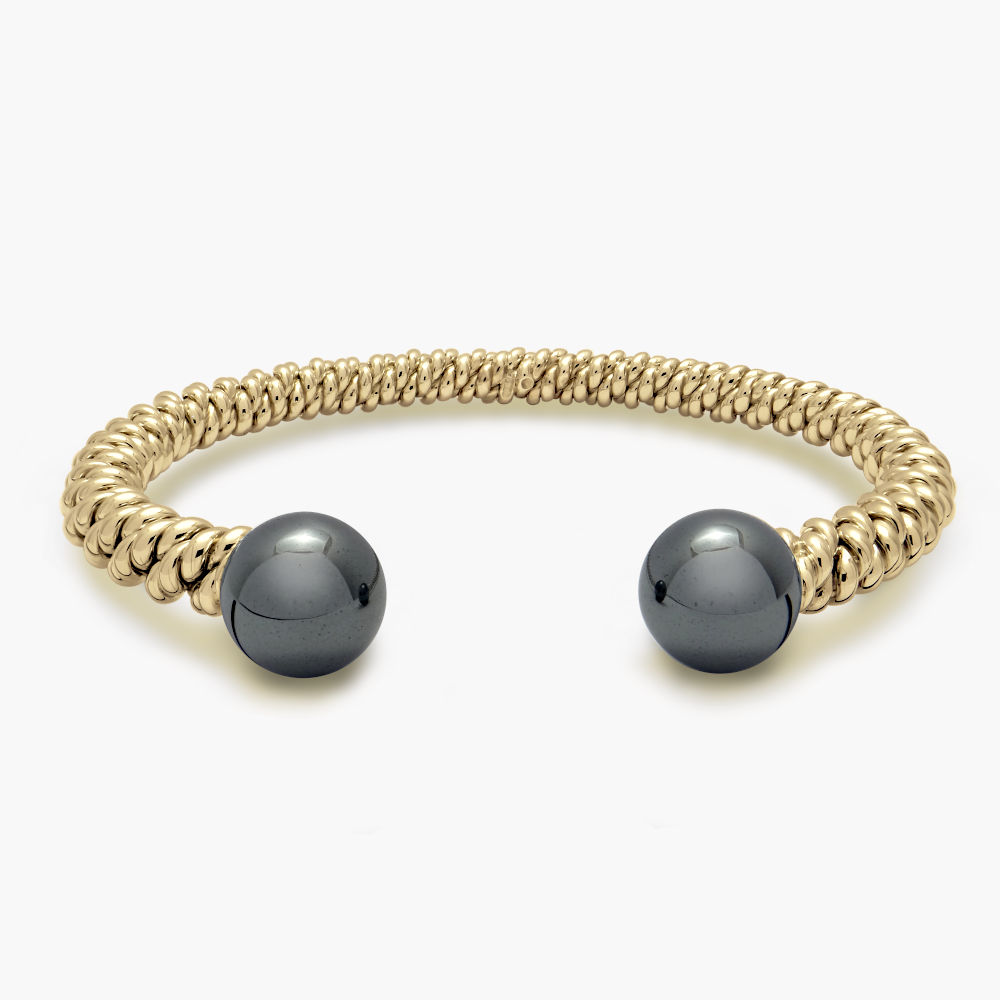 9ct Gold Hematite Torsione Torque Bangle 9ct Gold Hematite Torsione Torque Bangle