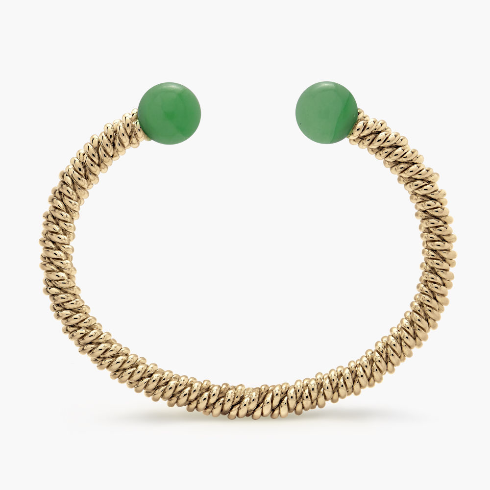 9ct Gold Jade Torsione Torque Bangle 9ct Gold Jade Torsione Torque Bangle
