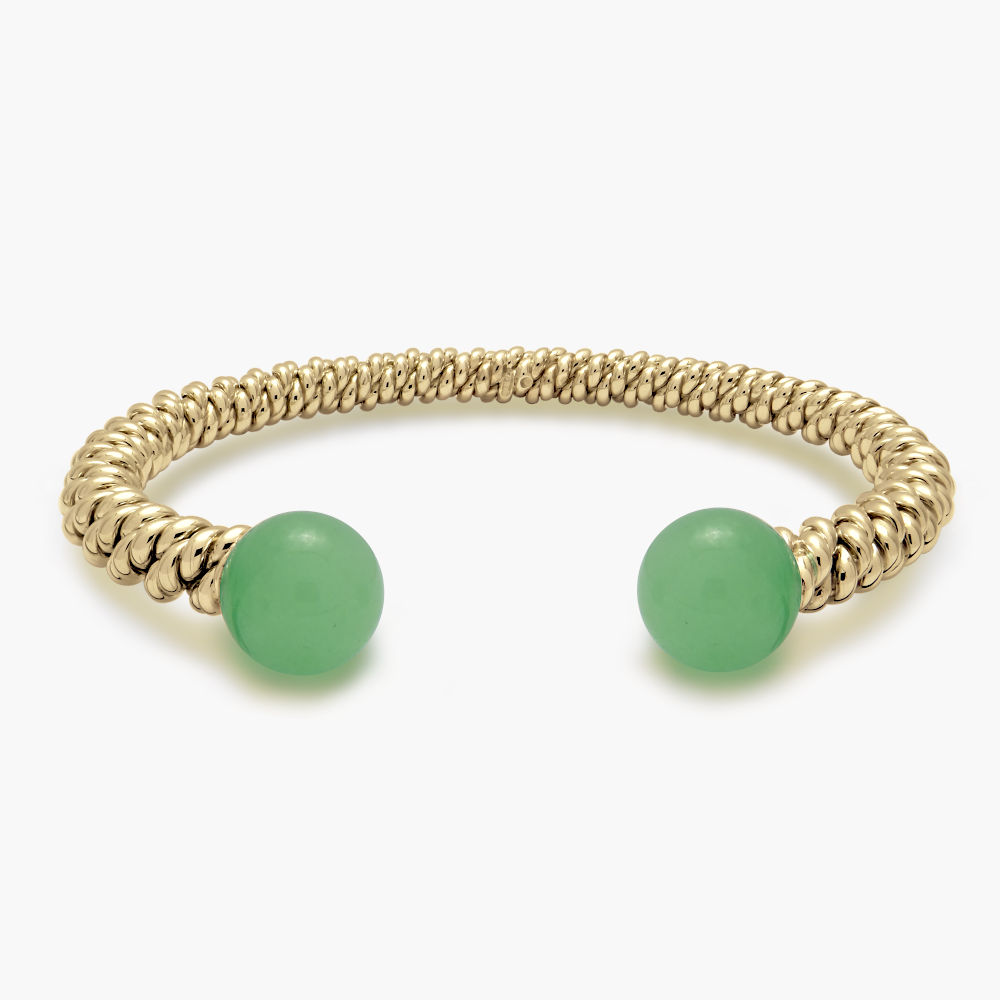 9ct Gold Jade Torsione Torque Bangle 9ct Gold Jade Torsione Torque Bangle