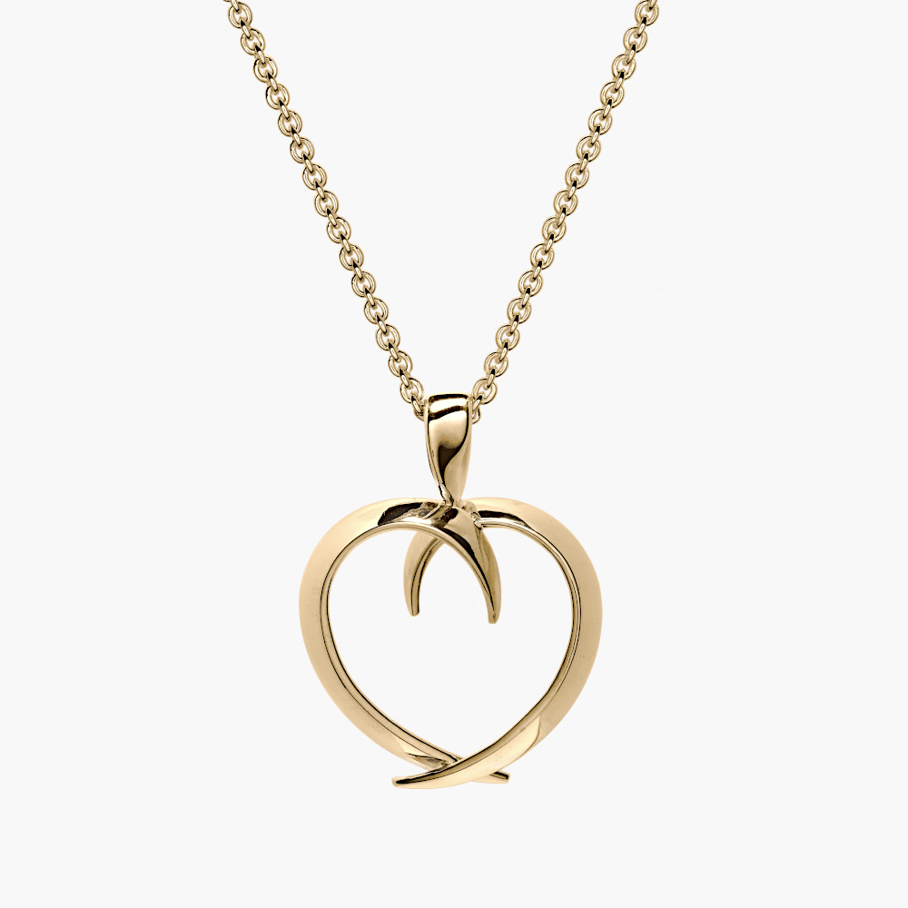 David Jonns 9ct Open Heart Mobius Pendant
