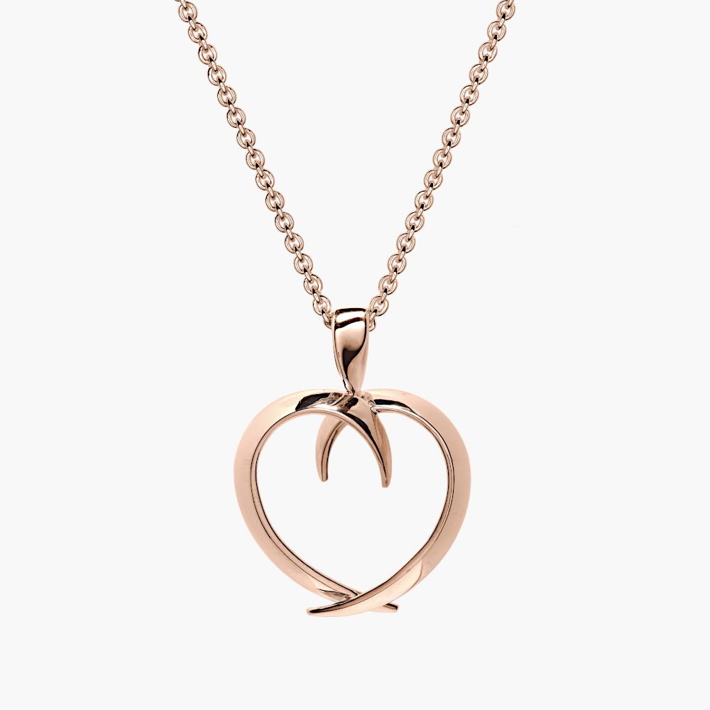 David Jonns 9ct Rose Open Heart Mobius Pendant