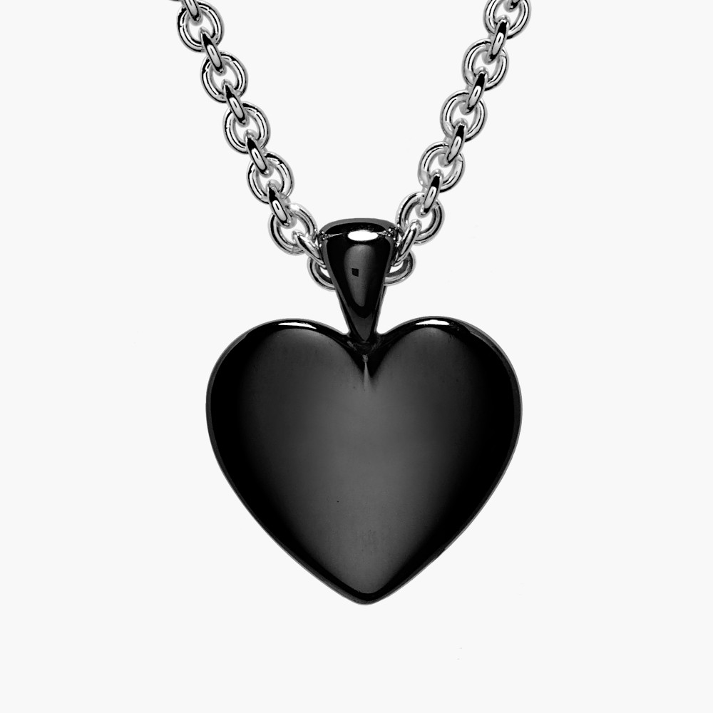 Black Rhodiumed Silver Heart Pendant Black Rhodiumed Silver Heart Pendant