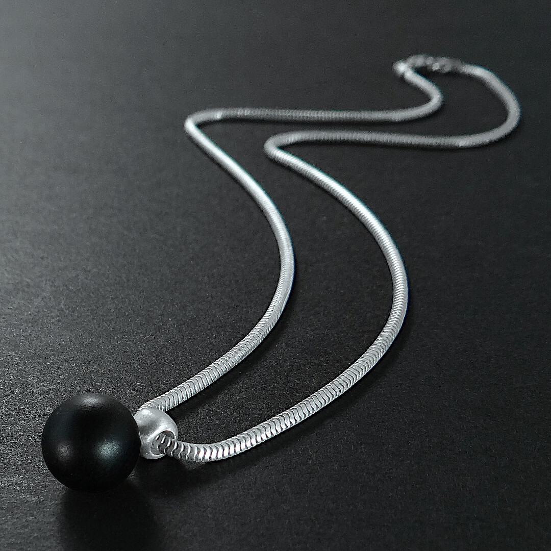 David Jonns Brushed Onyx Sphere Pendant