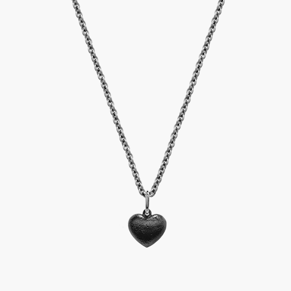 David Jonns Oxidised Puffed Heart Pendant