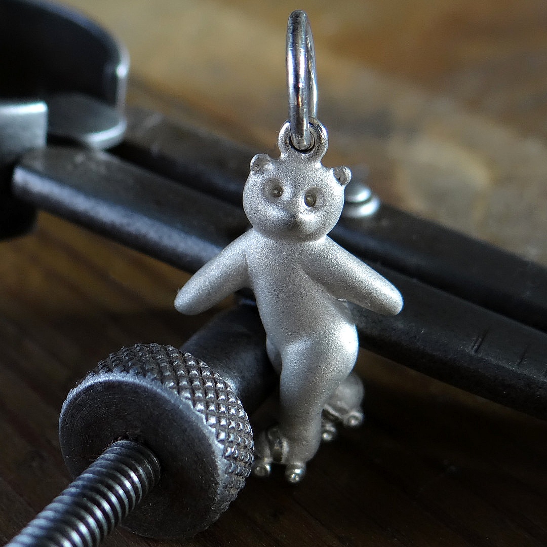 Silver Rollerskating Teddy Bear Charm Silver Rollerskating Teddy Bear Charm