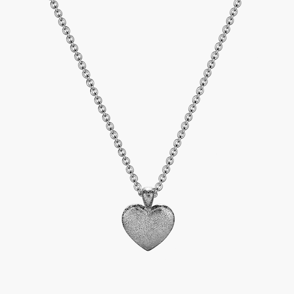 David Jonns Silver Pebble Heart Pendant