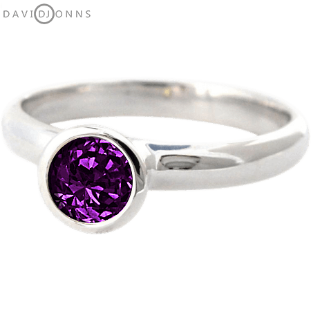 Amethyst CZ Stack Ring