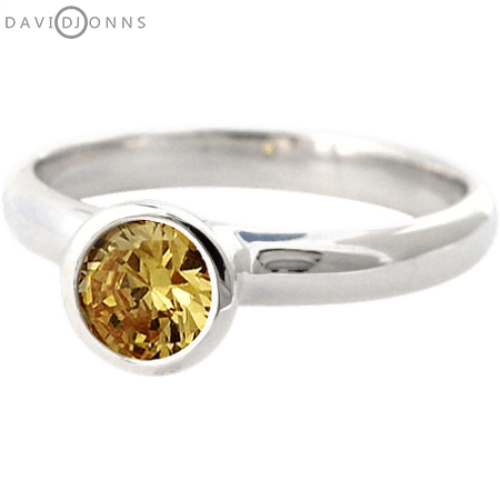 David Jonns Citrine CZ Stack Ring