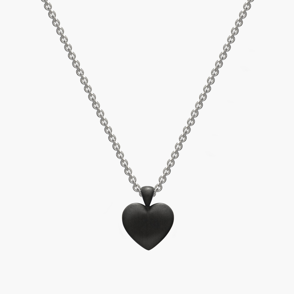 David Jonns Dusted Pebble Heart Pendant