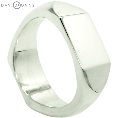 David Jonns Midi Double Geo Signet Ring