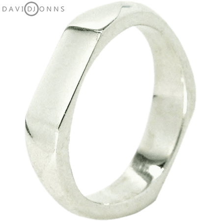 Slim Double Geo Signet Ring