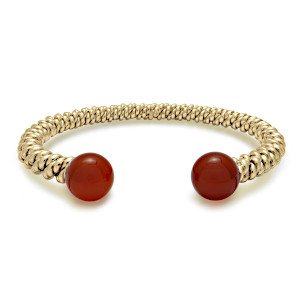 9ct Gold Carnelian Torsione Torque Bangle