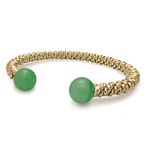 9ct Gold Jade Torsione Torque Bangle