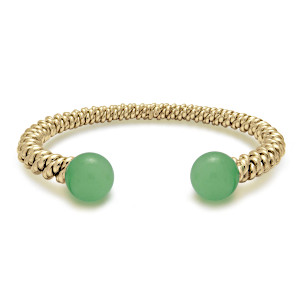 9ct Gold Jade Torsione Torque Bangle