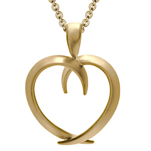 9ct Gold Open Heart Mobius Pendant