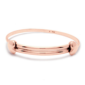 Expanding Rose Gold Love Heart Bangle