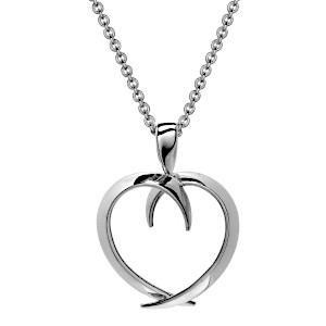 Sterling Silver Open Heart Mobius Pendant