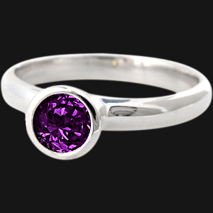 Amethyst CZ Stack Ring