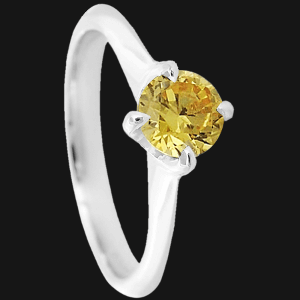 Citrine CZ Talon Ring