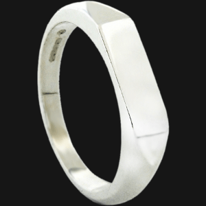 Slim Single Geo Signet Ring