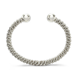 Silver Torsione Torque Bangle